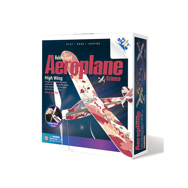 PLAYSTEM Rubber Band Aeroplane High Wing STEM Kit — image 1