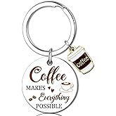 OWIGIU Coffee Lover Gifts for Women Men Coffee Keychain Accessories Barista Gifts for Women Barista Accessories Funny Keychains for Coworker Friend Birthday Christmas Gift Ideas