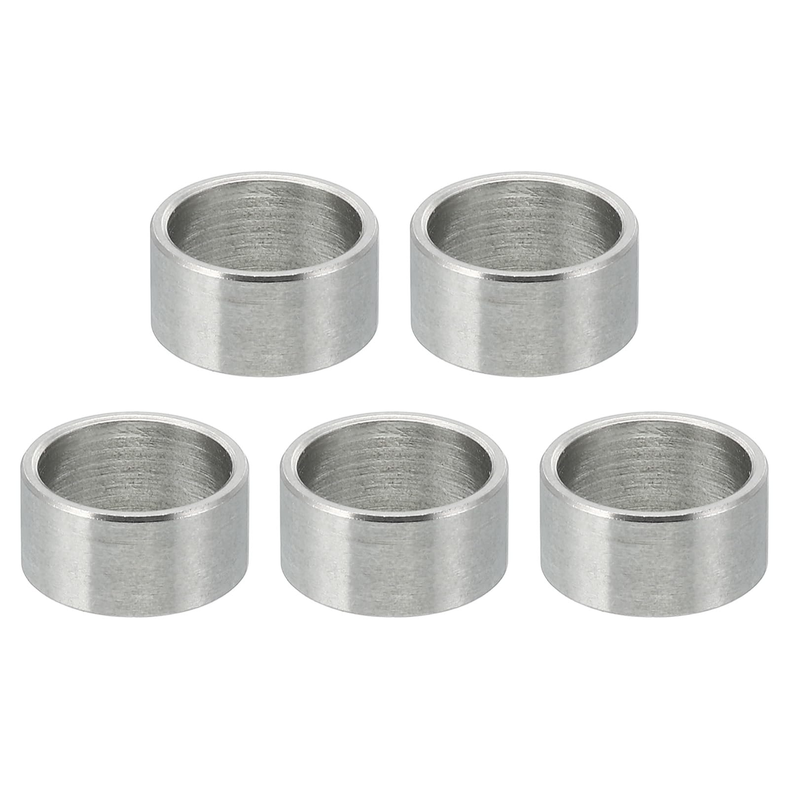 PATIKIL M10 Stainless Steel Spacers, 5 Pcs Metal Spacer Stainless Steel 10.2mm ID x 12mm OD x 6mm L Spacer Screw Standoff Round for 3/8" M10 Screw Bolts