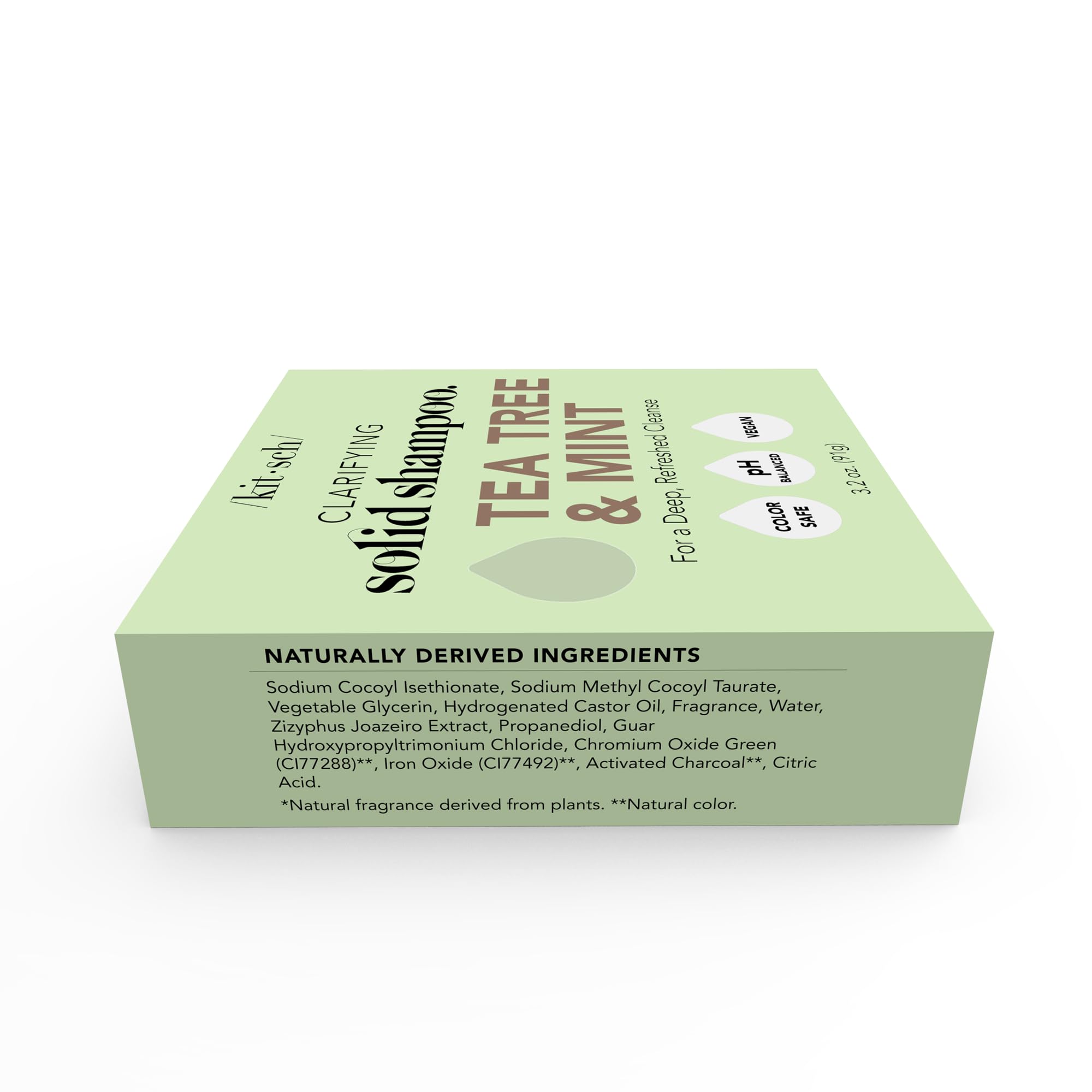 Kitsch Tea Tree & Mint Shampoo Bar - Anti Dandruff Shampoo for Itchy Scalp and All Hair Types - Natural Hair Shampoo Bar with Mint - Vegan Hair Care, Paraben & Sulfate Free, Made in USA - 3.2oz