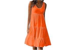 Sblioda Summer Dresses for Women 2024 Sleeveless Beach Sundress Short Flowy Swing Mini Dress Casual Summer Loose Fit Dresses