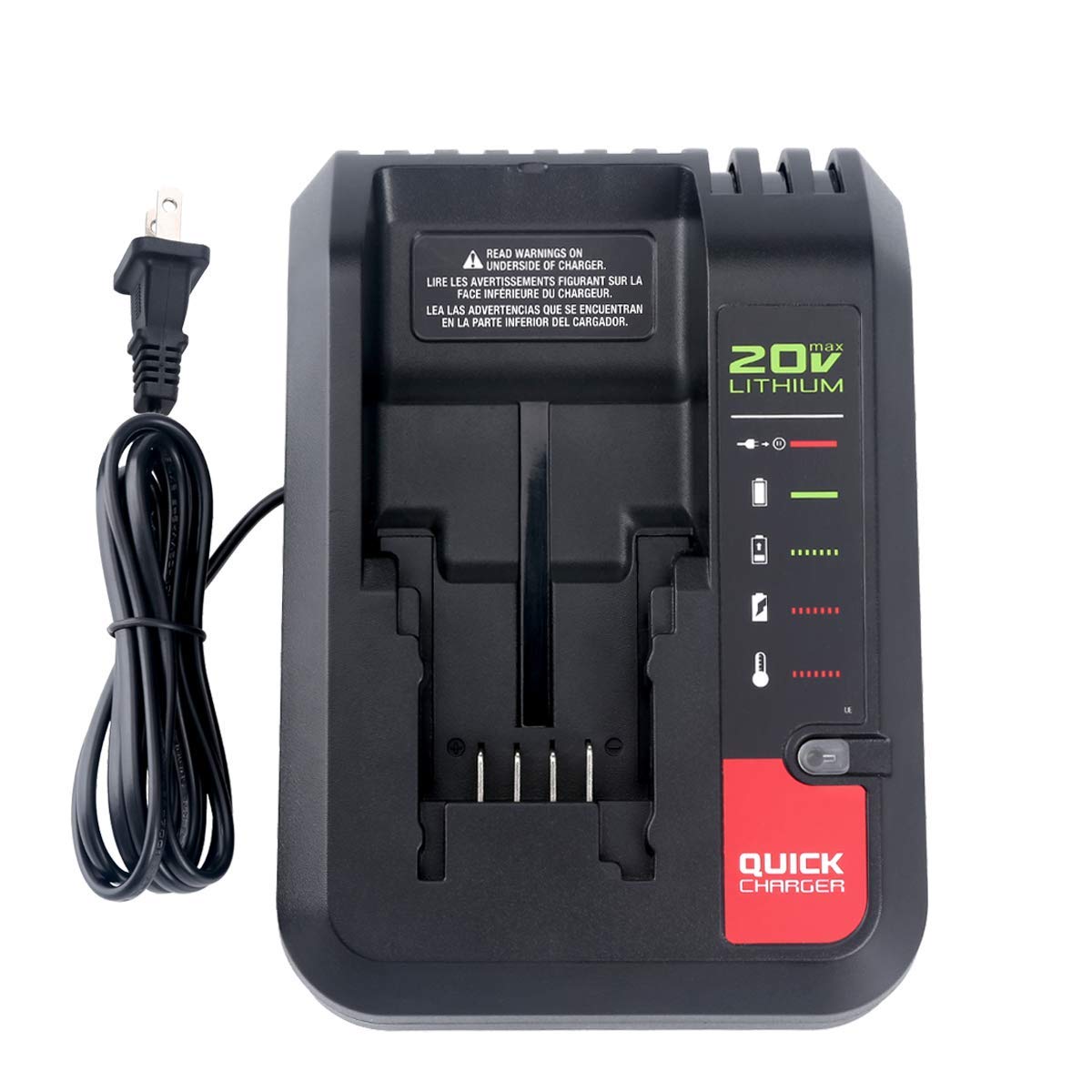 Photo 1 of Lasica 20V Max Charger Compatible with Black & Decker 20v Battery and Compatible with Porter-Cable 20v Battery LBXR20 LBXR2020 PCC681L PCC685L PCC692L BDCAC202B 20-Volt Power Tool Charger