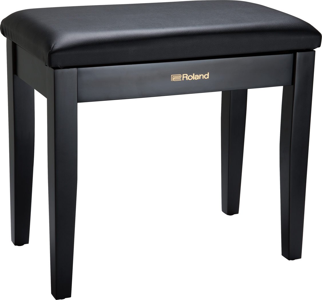 ROLAND Piano Bench In Satin Black with Vinyl Seat And Music Compartment - Rpb-100Bk, 55.5 X 32 X 55.5 Cm