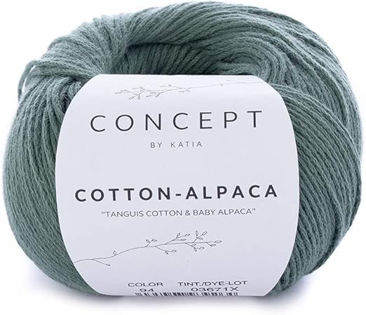 Algodón Tejer (Cotton-Alpaca Katia Concept 82 Gris Beige, Verde, 4: Amazon.es: Hogar