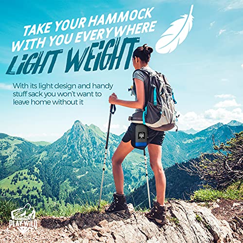 Camping-Hammock-for-Travel-Hiking-Backpacking-or-Backyard-Single-Outdoor-Hammock-Portable-Lightweight-Yet-Heavy-Duty-Parachute-Fabric-Tree-Hanging-Straps-Included-Easy-Setup-and-Foldable