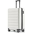 NINETYGO Carry on Lightweight Luggage 22 X 14 X 9 Airline Approved, 20 Inch Luggage for 3-5 Days Travel, Double Spinner Wheels, 100% Hardshell PC, TSA Lock (Lily White, Rhine)