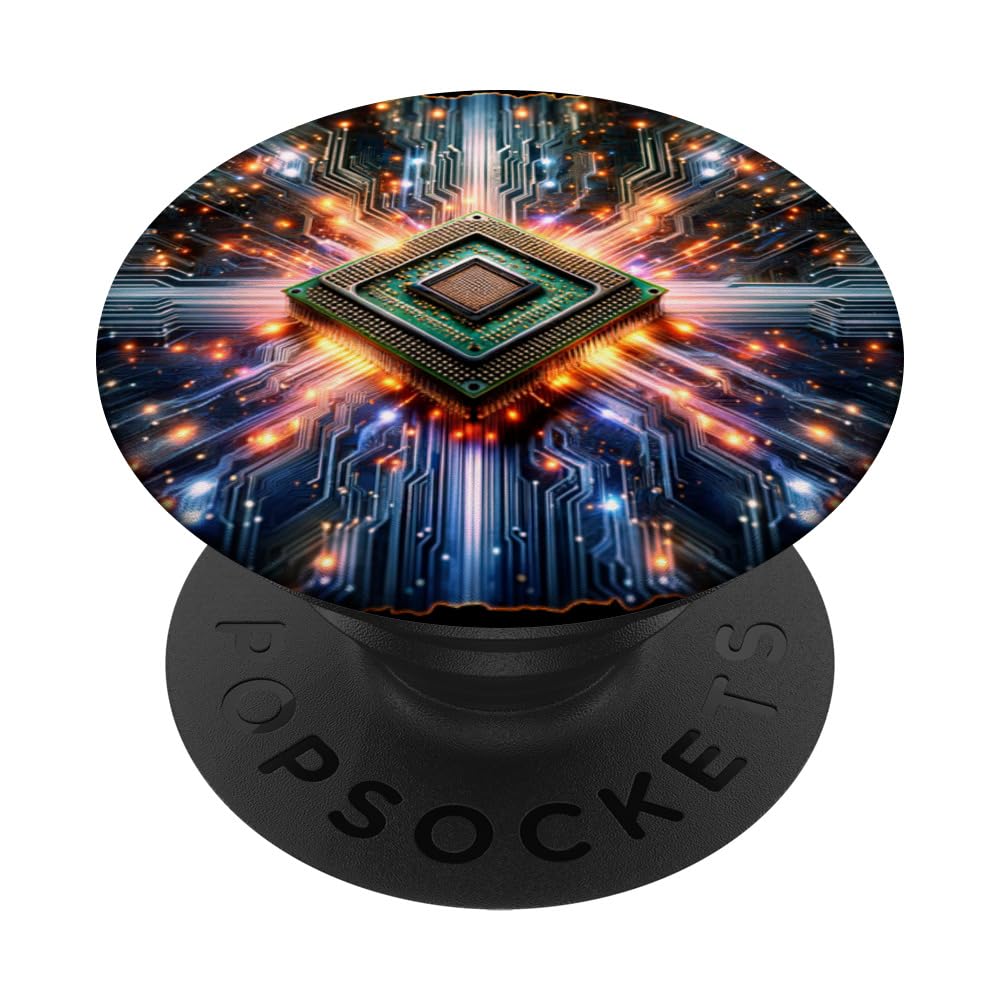 The Digital Brain: The AI CPU Powering Intelligence PopSockets Swappable PopGrip