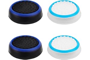 4pcs Silicone Thumb Grip Caps, Anti-Slip Controller Thumb Cover Anti-Scratch Joystick Controller Replacement Thumb Stick Caps