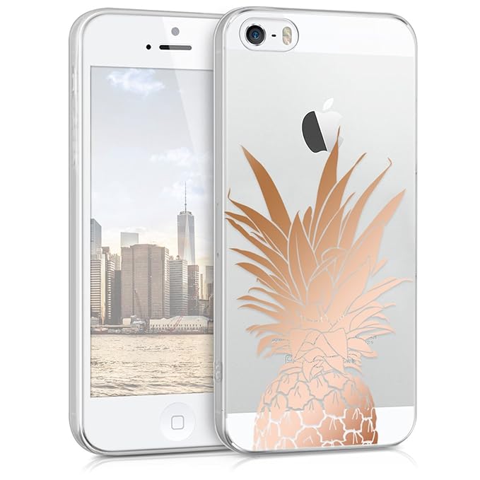 kwmobile Apple iPhone SE / 5 / 5S Hülle - Handyhülle für Apple iPhone SE / 5 / 5S - Handy Case in Rosegold Transparent