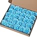 MACTING Artificial Rose Flowers 30PCS Real Touch Fake Flowers with Stem Foam Roses for DIY Wedding Bridal Bouquets Party Holiday Baby Shower Spring Home Mothers Day Decorations(Blue)