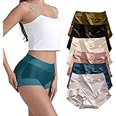 Underwear for Women Cotton High Waist Panties Full Coverage Briefs Soft Strech Ladies Breathable Panties (6 Pack