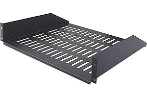 StarTech.com 2U Vented Server Rack Shelf, 16in/41.5cm Mounting Depth, for 19" Rack/Cabinet, SPCC Steel, Max 44lb/20kg