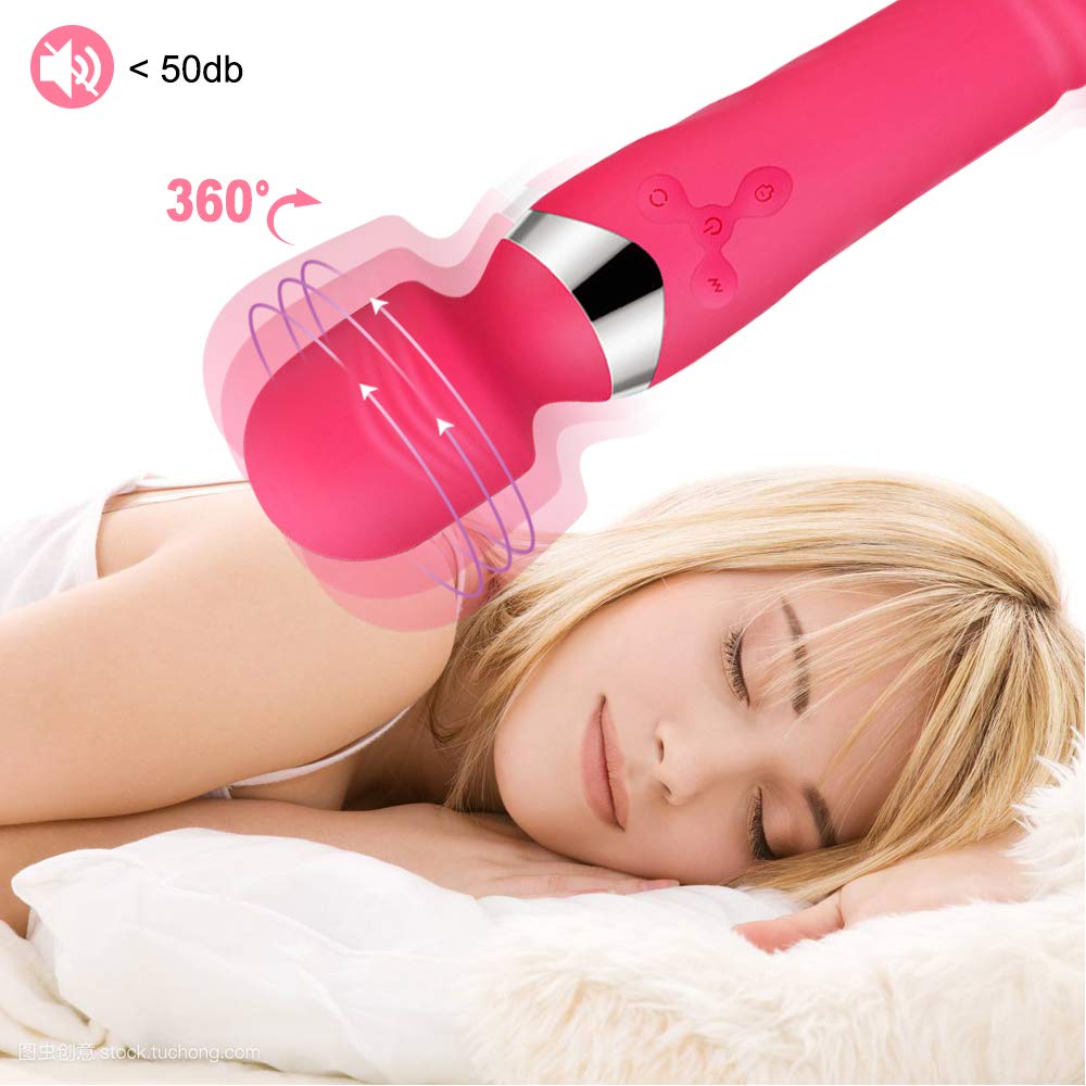 YEVIOR Vibratoren für Sie Magic Wand Massager,Doppelkopf Massagestab mit Erwärmungsfunktion und Stoßfunktion, G-Punkt Klitoris Stimulator, 7 Vibrationsmodi,Medizinisches Silikon