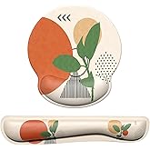 Dapesuom Keyboard Wrist Rest and Mouse Pad with Wrist Support, Memory Foam Cushion for Keyboard and Mouse Set, Ergonomic Desktop Pad Rests with Non Slip Base for Easy Typing & Pain Relief, Painting