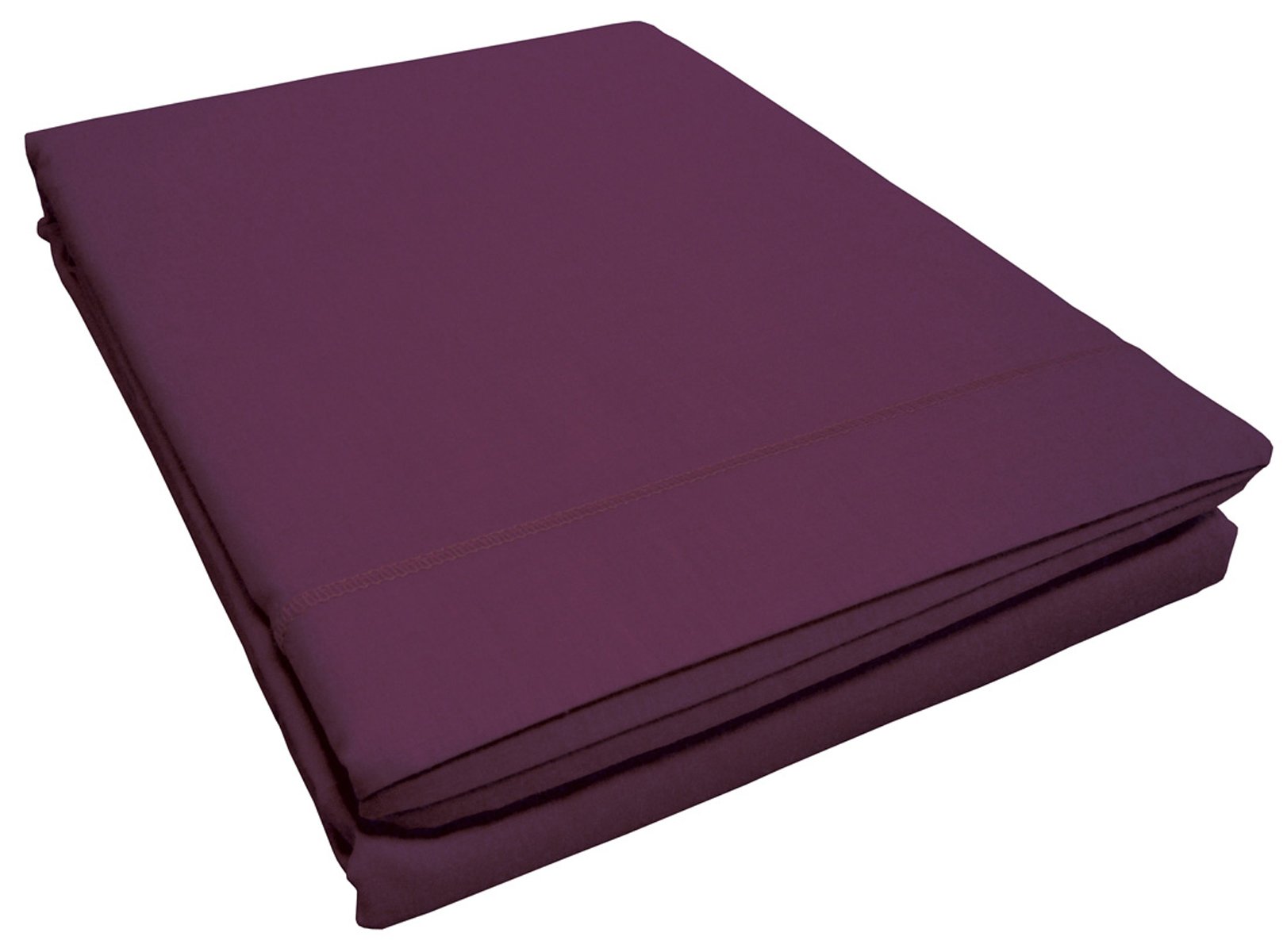 Douceur d'Interieur 57 Yarns Uni Flat Sheet Plus Bourdon Stitch, Myrtille