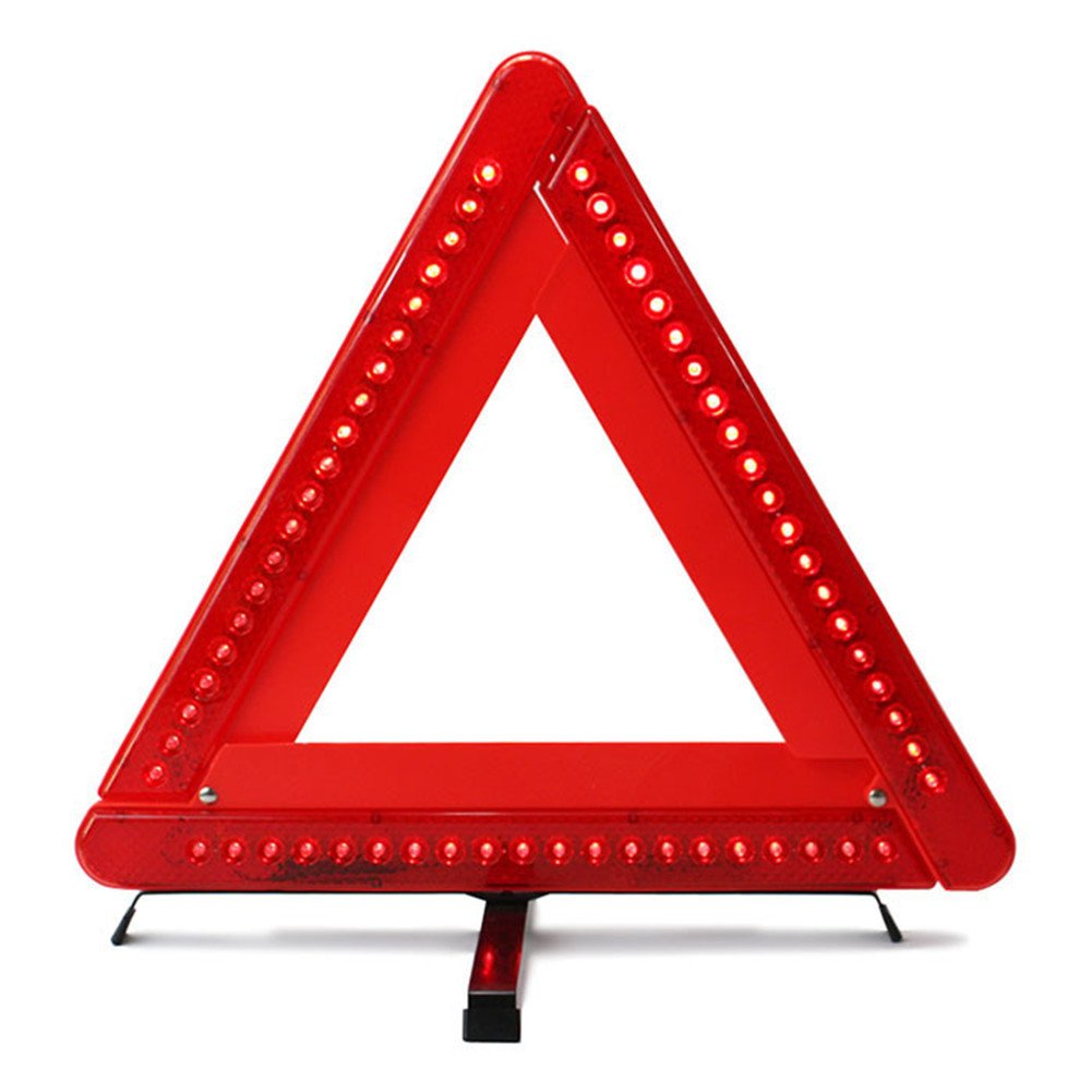 Krtopo Foldable Warning Triangle LED Car/Roadside Reflective Emergency Triangle Reflector Flasher