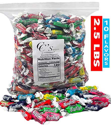 Tootsie Frooties Fruit Chews Individually Wrapped Candy (2.5 lbs) Sharing Size Bag - Thumbnail 6