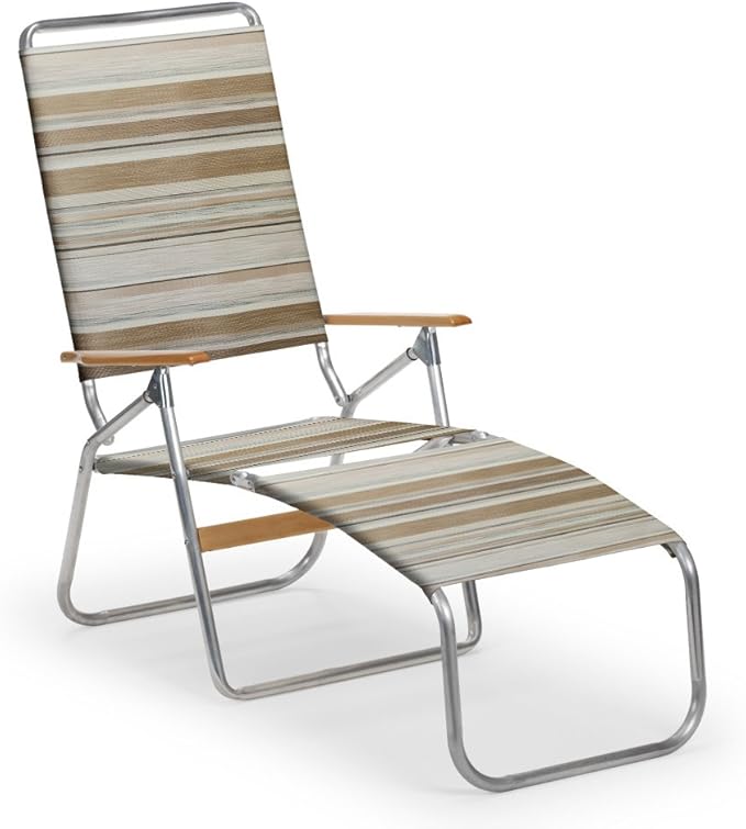 Telescope Casual Multi Position Folding Beach Chaise Lounge, Opal Garden & Outdoor