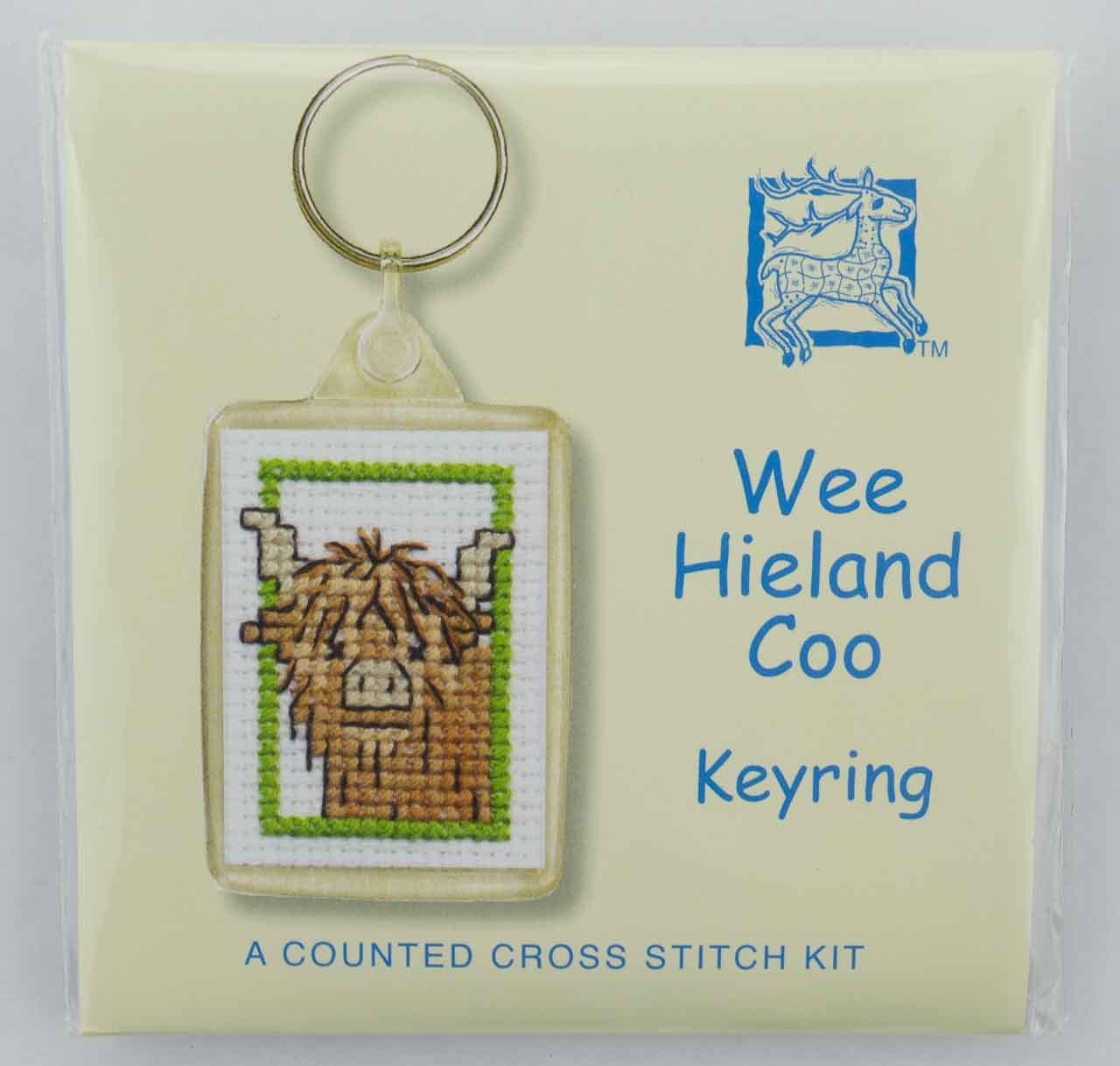 Textile Heritage Wee Hieland Coo Keyring Cross Stitch Kit