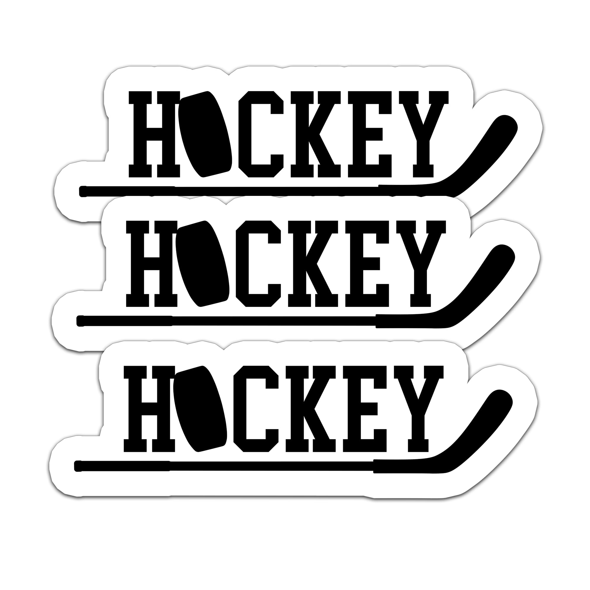 Photo 1 of (3Pcs) Hockey Stickers Ice Hockey Vinyl Decals Waterproof Sticker for Water Bottles Scrapbooks Laptops Phone Cases Tumblers, Hockey Gifts for Boys Girls Team Men Women, 3 x 1 Inch