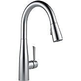 Delta Essa Brushed Nickel Kitchen Faucet with Pull Down Sprayer, Modern Single Hole Kitchen Sink Faucet, Single Handle, Arctic Stainless 9113-AR-DST