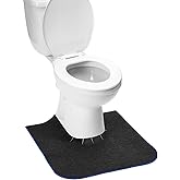 Upgrade Round Commode Potty Training Mats for Boys, Toilet Training Mats, Potty Training Toilet Rugs, Toilet Rugs u Shaped Washable,Toilet mats for Bathroom(4 Pack, Dark Grey)