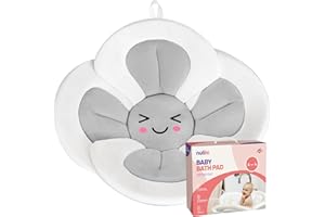 Nuliie Baby Bathtub Newborn Sink Bathtub Baby Sink Bath Mat Soft Flower Infant Bathtub Support, Baby Newborn Essentials, Baby Gifts and Baby Registry Search (Gray)