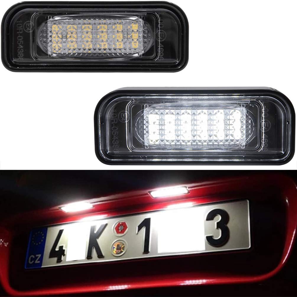 Photo 1 of NJSBYL LED License Plate Lights for Mercedes-Benz w220 S350/S600/S430/S500/S65 AMG/S55 AMG Xenon White LED Rear License Plate Lamps Built-in Canbus Error-Free