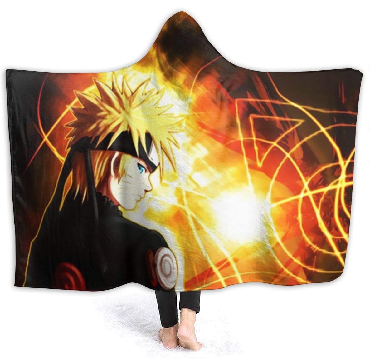 Men Funny Hooded Blanket, Naruto Shippuden Uzumaki Naruto