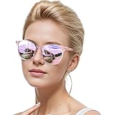 IGnaef Trendy Polarized Sunglasses for Women, Square Mirrored Shades with UV Protection Anti Glare Sun Glasses IF1851