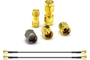 AURSINC SMA Calibration Kits Test, Connector Short/Load/Open/Thru Type 5pcs/Set and Connectors SMA Male to Male Jumper 2pcs