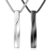 2 PCs Cremation Jewelry for Ashes Twist Bar Urn Necklace for Ashes Cremation Memorial Jewelry Stainless Steel Ashes Jewelry Keepsakes For Women Men