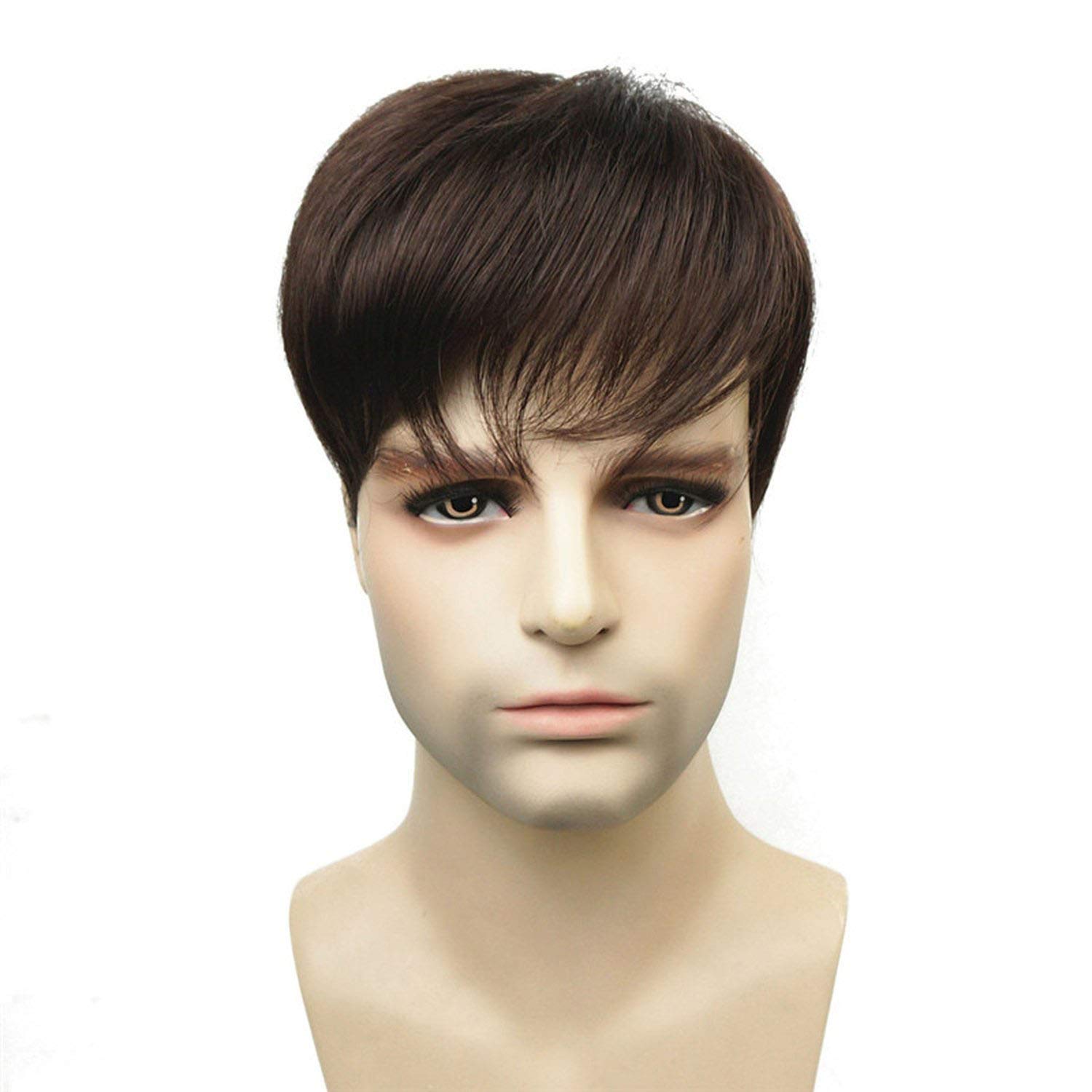 Amazon Com Men S Wig Toupee Synthetic Hair Short Toupe Hair