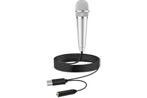 POP VOICE USB C Mini Karaoke Microphone for Android Phone, Laptop, Tablets Small ASMR Microphone for Voice Video Recording Singing, Vlogging, Podcasting YouTube (1 PCS Silver)