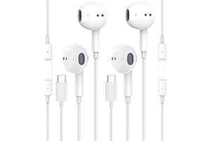 MUTSRD 2 Pack-USB C Headphones for iPhone 15 Type C Earbuds Wired Earphones with Mic & Remote Control Noise Cancelling for iPhone 15 pro, iPad Pro, Galaxy S23/S22/S21/S20/Ultra Note 10/20, Pixel 7/6/6a/5/4