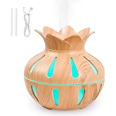 ZLAXACL 330ml Essential Oil Diffuser, Small Humidifier for Bedroom with USB Charging, LED Lights, 2 Filter Sticks, Portable Wood Grain Quiet Aromatherapy Mist Diffusers, Home Decor, Gifts