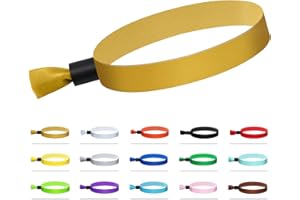 Comflora 100 Pcs Cloth Event Wristband, Disposable Wristbands for Events, Colored Wristbands Events,for Lightweight Concert,Club Entrance Wrist Strap Party Wristband Event (Color : Gold)