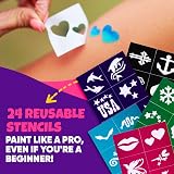 Blue Squid 28 Colour Face Painting Kit Kids 160pc Stencils Glitter view 6
