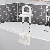 BEEYEO Adjustable Bathtub Safety Rail,Bathroom Safety Bars for Seniors,fits 3 to 6.7 Inch Tub Walls,non-slip Shower Handle fo
