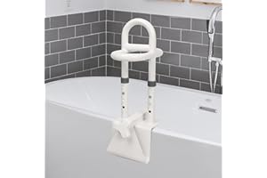 BEEYEO Adjustable Bathtub Safety Rail,Bathroom Safety Bars for Seniors,fits 3 to 6.7 Inch Tub Walls,non-slip Shower Handle fo