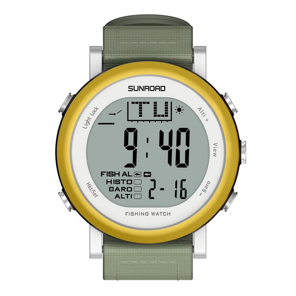 防水 屋外釣り 釣り大会に最適です B07pkqcnz3 Yellow Yellow M トラップ 50 スポーツ時計高度計気圧計 ナイロンス 高度計 開店記念セール