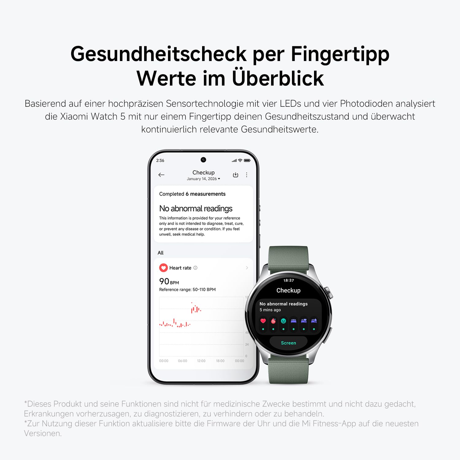 XIAOMI Watch 5 Smartwatch, Google Wear OS, NFC-Zahlung, KI mit Gemini, 1,54” Display, 47mm, bis zu 6 Tagen Akkulaufzeit, GPS-Fitness-Tracking, Gestensteuerung, Saphirglas und Bluetooth, Schwarz 7