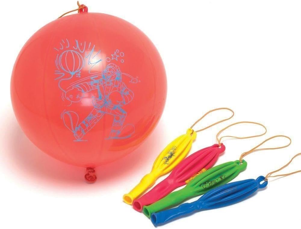 SHATCHI 5pcs-100pcs Large Punch Balloons with Elastic Multi Coloured Loot Bag Party Gifts Stocking Fillers Pinata Toys Wholesale Bulk Buy