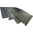 Rubber-Cal 03_146_Web_EN"FootRest" Interlocking AntiFatigue Floor Mat, End Tile, 1/2" x 28" x 31",Black