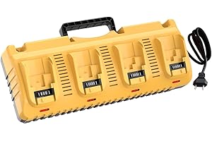 Nyveyoo 4 Port Multi Battery Charger DCB104 Replacement for Dewalt Battery Charger Station 20V with 2 USB Ports Compatible with Dewalt 12V 20V Max Lithium Batteries