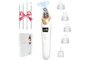 BAIIKO Blackhead Remover Vacuum - Professional Blackhead Extractor for Face with 3 Adjustable Suction Levels, USB Rechargeable Pore Cleaner, and 5 Interchangeable Probes (White)