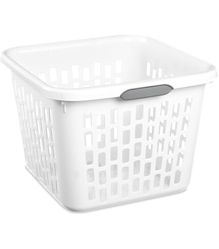 Amazon.com: United Solution White Plastic Laundry Basket, 1 Bushel