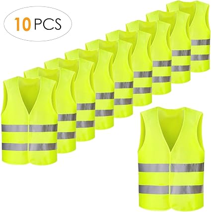 Femor Gilet De Securité Réfléchissant Gilet Jaune Réfléchissant 7068cm Fluo Moto Auto Haute Visibilité Ce Conforme à La Norme Xxxl Lavable