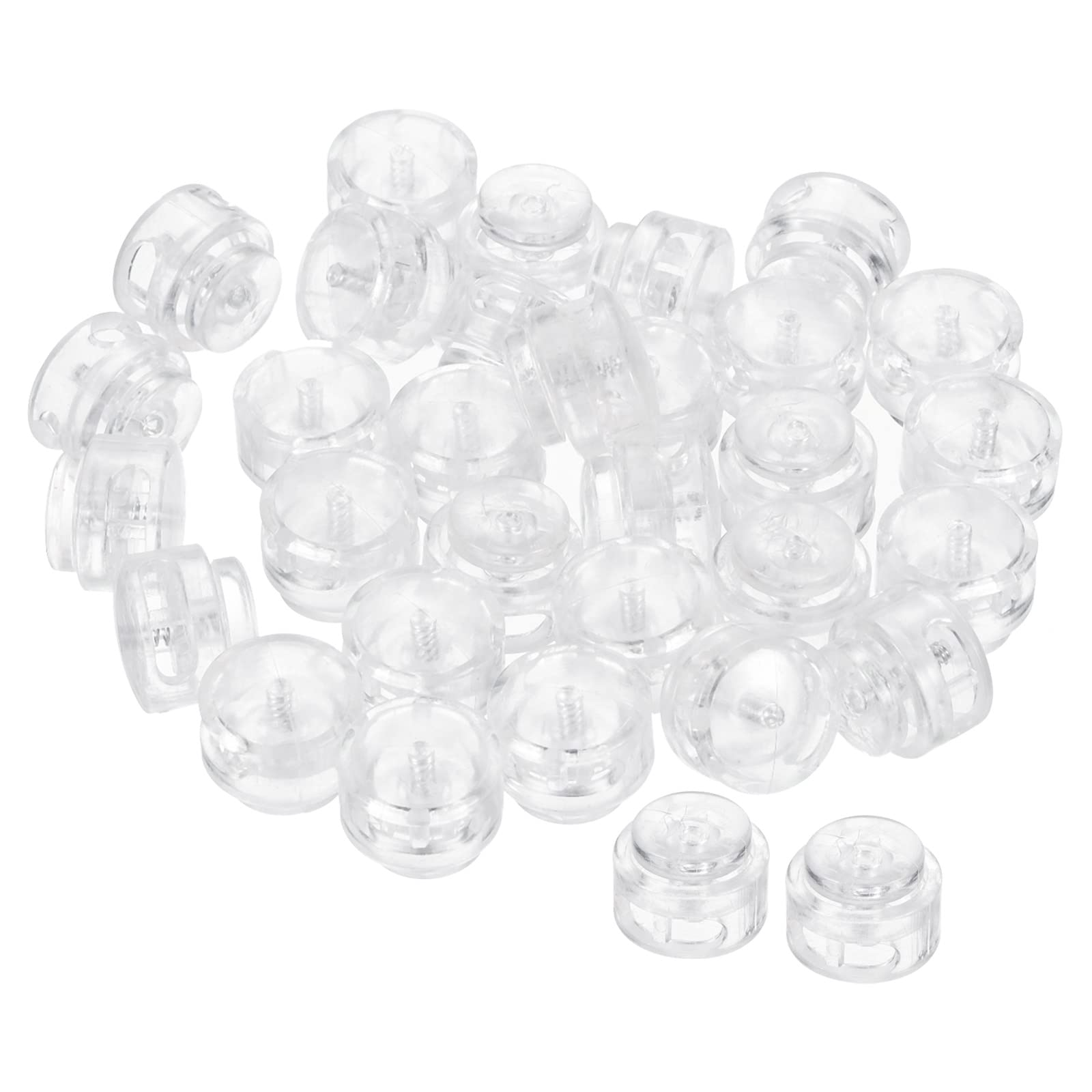 PATIKIL Cord Locks, 30 Pack Round Spring Toggle Stopper for Drawstring Bag Shoelaces, Clear
