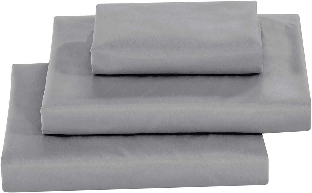 softan King Bed Sheet Set,1 Flat Sheet,1 Deep Pocket Fitted Sheet, and 2 Pillow Cases, 4 PC Brushed Microfiber Bedding Sheet Set, Breathable & Silky Soft Feeling Sheets（Light Grey）: Home & Kitchen